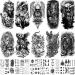 Quichic 200+ Pcs Temporary Tattoo Skull Angel Large Half Sleeve Tattoos for Men Women Arm Fake Tattoos for Sleeves God Body Tattoos Prison