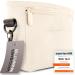 Heimatpfoten food bag for dogs made of imitation leather - walking bag with one-handed magnetic closure dog treat bag ... L cream