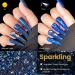 YTD Likomey Reflective Glitter Gel Nail Polish Set - Sapphire Blue & Pure Klein Blue Fashion Colors - Gold Combo Kit - Super Sparkly Diamond Disco DJ UV Top Coat - 2 Pcs (7.5ml each) - Buy Online on GoSupps.com
