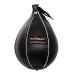 Pro Impact Leather Speed Bag  Pear Shaped Hanging Ball for Boxing, MMA & Muay Thai  Training Equipment for Doorway Hanging or Ceiling  Boxer Accuracy Workout, Drills & Exercise  Punching Trainer Black Genuine Leather XS - 5"x7"