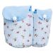 Cotton pad dispenser storage bag for cotton swabs cotton pads for the trip blue white flowers 12 x 14.5 cm button 100% cotton fair trade ringelsuse