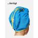 Sowel 100% Organic Cotton Hair Turban Towel with Button - Blue/Yellow | Unisex | Eco-Friendly Hair Drying Solution - Buy Online on GoSupps.com