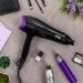 Nicky Clarke Lightweight Frizz Control Hair Dryer - 2200W DC Ionic, 2 Heat & Speed Settings, Cool Shot - Black/Purple - Buy Online on GoSupps.com