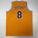 Facsimile Autographed Kobe Bryant #8 Los Angeles LA Yellow Reprint Laser Auto Basketball Jersey Size Men's XL