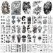 Zayvor 45Sheets Temporary Tattoos for Women Men 3D Waterproof Tiny Black Handrawn Tattoos Fake Body Face Arm Chest Shoulder Foot Tattoos  Skull Tribal Maori Tiger Lion Realistic Temp Tattoo Sticker Set