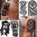 VANTATY 50 Sheets Black Temporary Tattoos: Eagle Dragon Lion Wolf Animals Fake Small Tattoos for Men, Women, Kids - Neck, Arm, Thigh, Skull Tattoo Sticker - Buy Online on GoSupps.com