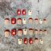 Christmas Short Square French Tip Press On Nails - Red Elk Snowflake Design - Winter Xmas Nail Art for Women - Style 2 - Buy Online on GoSupps.com