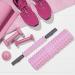 Relaxdays Fascia Roller Set of 3 - Massage Roller Fascia Stick & Hedgehog Ball for Neck Back & Legs - Medium Hard Pink - Improve Muscle Recovery - Buy Online on GoSupps.com