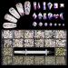 6410Pcs AB Crystal Nail Rhinestones Set  Nail Art Rhinestones Round Beads Flatback Glass Gems Stones  Multi Shapes Rhinestones Nail Art Crystals for Nails  Shoes  Clothes  Jewels 600 AB diamonds + 5810 flat rhinestones