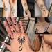 52 Sheets Creative Black Tiny Crown Infinity Triangle Temporary Tattoos for Men and Women - Waterproof Arm, Hand, Face, Finger, and Neck Tatoo Stickers - Buy Online on GoSupps.com