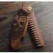 B4K Premium Handmade Wooden Comb for Men | Multifunctional Pocket Ridge for Hair Beard & Mustache | Travel Size with Skull Engraving - Perfect for Oils & Balm - Buy Online on GoSupps.com