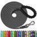 X XBen 30m drag line for dogs 8mm thick dog leash with a comfortable padded handle training line for small medium -sized dogs robust climbing rope and carabiner 30m x8 mm black