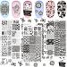 Niceneeded 5pcs Nail Art Stamps for Nails Flower Nail Stamping Plate Tier Stamping Kit for women girls DIY Decoration Nail Stamp Tools