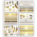Gold Metallic Temporary Tattoos - 75+ Geometric Henna Designs Moon Stars Arrows Feathers - Waterproof, Non-toxic, Long Lasting - Ideal for Beach, Festivals & More! - Buy Online on GoSupps.com