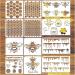 12-Piece Honeycomb Bee Stencil Set for Painting on Wood, Walls, Fabric - Reusable Hexagon Drawing Templates for DIY Crafts, Furniture, and more! - Buy Online on GoSupps.com