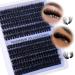 TOOCHUNAG Fluffy Lash Clusters Volume Individual Lashes Wispy 14-20mm Cluster Eyelash Extensions D Curl Thick Long Eyelash Clusters for DIY Lash Extension at Home 150D+200D