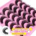Yawamica 16mm Mink False Lashes Pack - 12 Pairs Natural Cat Eye Wispy 5D Volume Fake Eyelashes - Buy Online on GoSupps.com