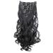 CAISHA XL 18" 7 Pieces Set CLIP IN EXTENSIONS Hairpiece Wavy Black CE1-1 black #1 CE1-1
