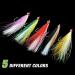 5pcs Fishing Bucktail Teaser Hooks with Crystal Flash Skirt | Saltwater Fluke Flounder Rig Jig Hooks | 5 Colors Pink & White - Buy Online on GoSupps.com