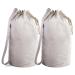 Canvas Duffel Bag - Drawstring, Leather Closure, Shoulder Strap. (2-PACK)