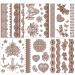 Henna Temporary Tattoos - Brown Waterproof Tattoo Stickers for Women - Ideal for Wedding, Parties & Festivals - 6 Sheets - Buy Online on GoSupps.com