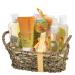 Home Spa Bath Basket Mango Pear Bath & Body Essential Aromatherapy Set for Women Shower Gel Bubble Bath Body Lotion etc Spray in Woven Antique Basket