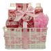 Spa Bath and Body - Spa Gift Baskets for Women & Girls Cherry Fragrance Spa Birthday Gift Includes Loofah Sponge Bath Salt Body Lotion Soap Rose Body Mist Shower Gel Bubble Bath