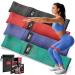 Fitness band Set - latex/fabric loop resistance resistance tapes + training book |Gymnastics band Fitness Sport Workout strength training band elastic |Booty training band sports band miniband yoga fabric - 4er set