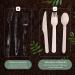 360-Piece Wooden Compostable Utensils Set | Eco-Friendly Biodegradable Cutlery for Parties | Sturdy Disposable Wood Forks, Spoons, and Knives - Buy Online on GoSupps.com