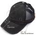 C.C Glitter Mesh Trucker Baseball Cap with Adjustable High Bun Ponytail - Black - Buy Online on GoSupps.com