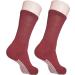 Diabetic Gripper Socks 6 Pack - Unisex Non Skid Slipper Socks for Men and Women, Loose Fitting Design, Physician Approved (Maroon, Size 9-11) - Buy Online on GoSupps.com