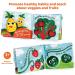 Interactive Veggies & Fruits Baby Book | Soft Teething Cloth Book for Babies 3 Months - Buy Online on GoSupps.com