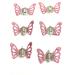 Pack of 6 hair clips with glittery mini butterflies hair clips hair accessories rose