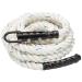 Crown Sporting Goods 1.5 Polydac Gym Climbing Rope, White - Fitness Equipment with Carabiner Eyehook for Physical Education, Strength Training, Coaching, Student Athletes, or Home Workouts 8'