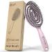 Fabcare organic hairbrush wild boar bristles round incl. Ebook - Detangler brush with double spiral spring - hairbrush without ziepen - professional degeneration for every hair type - hairbrush women (pink)