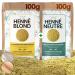 Henn Blond Naturel 100g + Henn Neutre Bio 100g - Kit Coloration V g tale Cheveux Blonds + Soin Capillaire Volume Brillance - Masque Naturel Anti-Pellicules Anti-Poux - Cheveux Secs