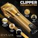 OVLUX Professional Hair Clippers for Men - Cordless Beard Grooming Kit with Clipper Guards | Full-Metal Body, Charging Base | Ideal for Barbers | Gifts for Men - Gold - Buy Online on GoSupps.com