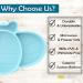 Bee Bright Baby Suction Plate - Non Slip Silicone Weaning Plate for Toddlers - Turquoise | Dishwasher Safe & Mess-Free Feeding Plate - Buy Online on GoSupps.com