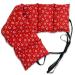 Linseed pillow 7-chamber with band. Heat cushion grain pillow back heat & cold (65x15cm hearts-red linseed)