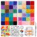7200Pcs Glass Seed Beads  WOHOOW 4mm 48 Colors 6/0 Beads for Jewelry Making Kit  Small Glass Bead Craft Set 400Pcs Alphabet Beads and 60Pcs Smiley Beads for Bracelets Earrings Ring Necklaces Making