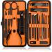 Kichly manicure set for women- 18-part women's and men's pedicure set- Nail set Tools & accessories- nail clip set with travel case- nail scissors (orange/black)