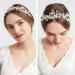 Oriamour Flower Design Wedding Headband with Freshwater Pearls - Rose Gold Bridal Hair Accessories - Buy Online on GoSupps.com