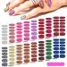 Maitys 16 Sheets Glitter Nail Wraps Nail Polish Strips Self-Adhesive Shine Solid Color Nail Full Wrap Stickers with 2 Pieces Nail File for Women DIY Manicure Tips(Retro Color)