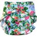 Eco Baby And Me Washable Ai2 All in Two Reusable Cloth Nappy Slim Fitting Interchangeable Bamboo Inserts One Size (Tropical Paradise)