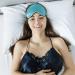 Silk Sleep Mask for Women and Men - Adjustable Non-Slip Strap - Comfortable Cooling Eye Mask - Light Blocking - Turquoise - Buy Online on GoSupps.com