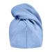 Hair turban quick -dry microfiber towel turban towel with loop and buttons absorbent microfiber hair turban universal size (blue)