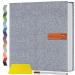 Popotop Large Photo Album Self Adhesive 4x6 5x7 8x10 Scrapbook Album DIY 60 Pages Picture Book,Gifts for Mom,Family Baby and Wedding,with Metal Pen and Plastic Board 11.5"x10.6"60pages Grey
