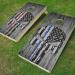 American Flag Vinyl Cornhole Board Wraps (2 Pack) 24x48'' - Black Skull Design - Buy Online on GoSupps.com