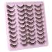 Newcally Brown Cat Eye Colored False Eyelashes - 20 Pairs 3D Wispy Faux Mink Pack, 4 Styles for Fluffy Natural Look - Buy Online on GoSupps.com