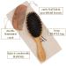 Boar Bristle Hair Brush Set for Thin and Normal Hair - Adds Shine and Texture - Wood Comb and Gift Bag Included - Buy Online on GoSupps.com